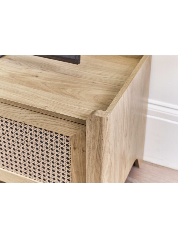 Sydney Rattan Print TV Unit up to 65 Inch - Oak Effect - Image 8