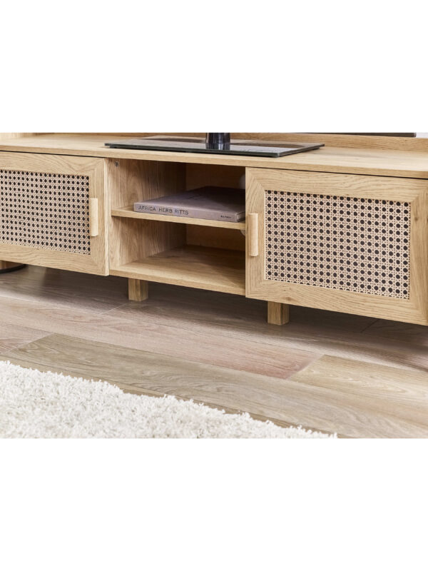 Sydney Rattan Print TV Unit up to 65 Inch - Oak Effect - Image 9