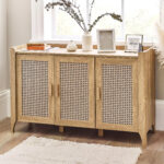 Sydney Rattan Print 3 Door Sideboard - Oak Effect