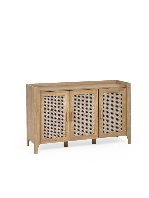 Sydney Rattan Print 3 Door Sideboard - Oak Effect - Image 3