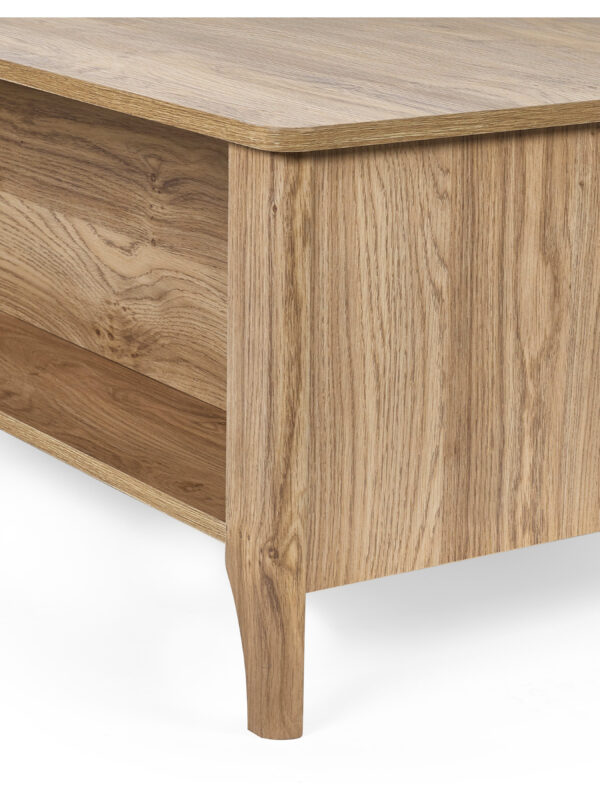 Sydney Rattan Print 2 Drawer Coffee Table - Oak Effect - Image 10