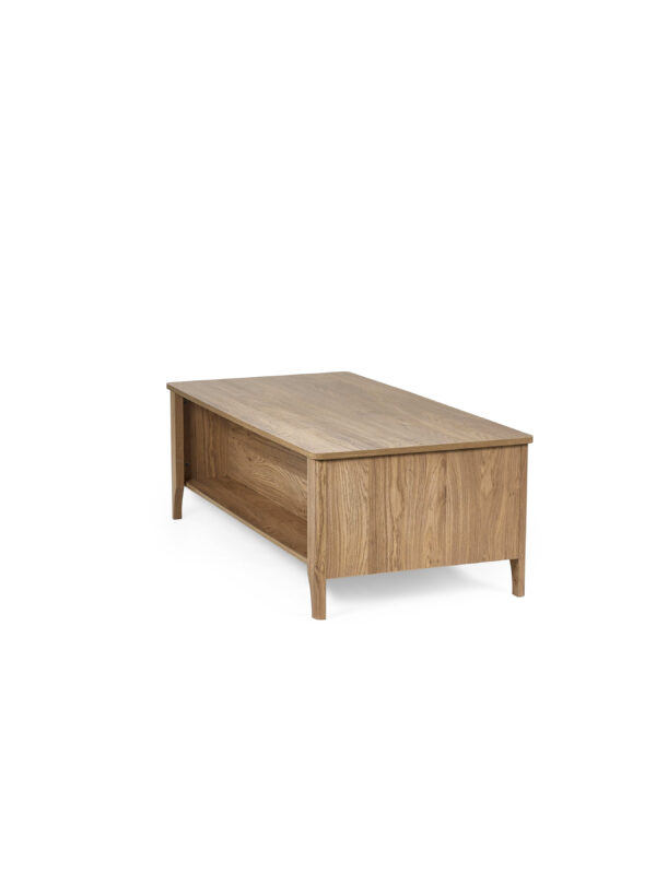 Sydney Rattan Print 2 Drawer Coffee Table - Oak Effect - Image 12