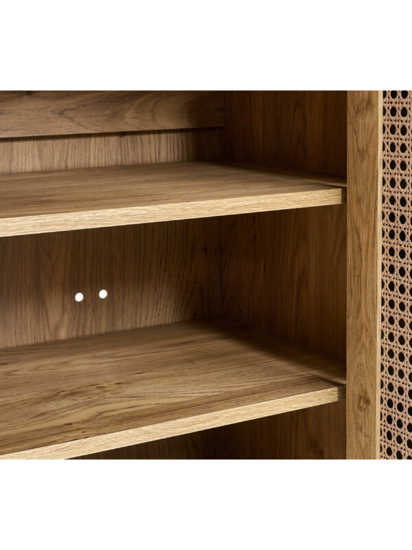Sydney Rattan Print Shoe Cabinet - Oak Effect - Image 7