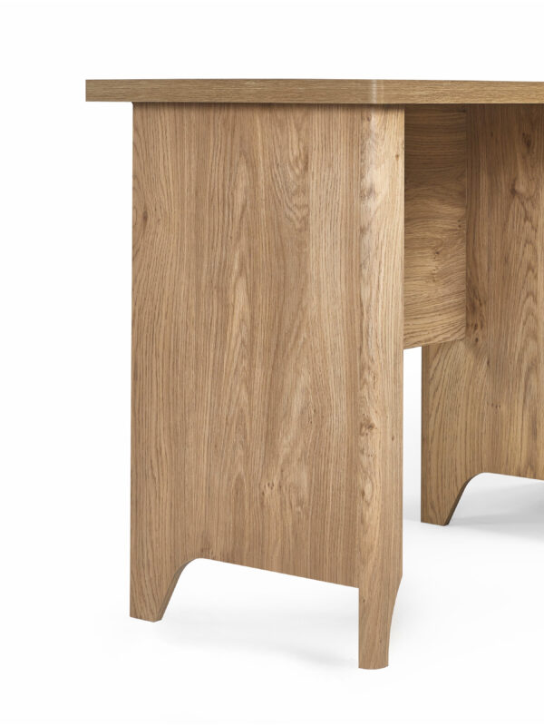 Sydney Rattan Print 1 Drawer Desk - Oak Effect - Image 6