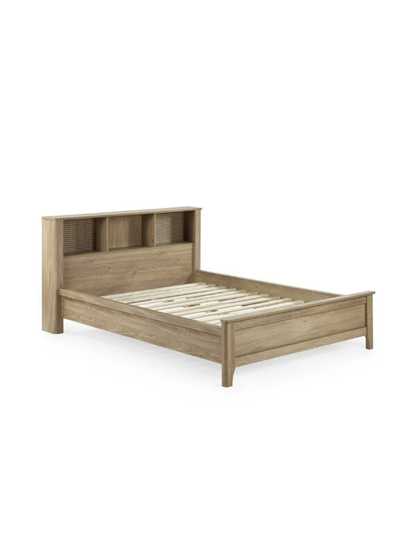 Sydney Rattan Print Bookcase Bed Frame - Image 2