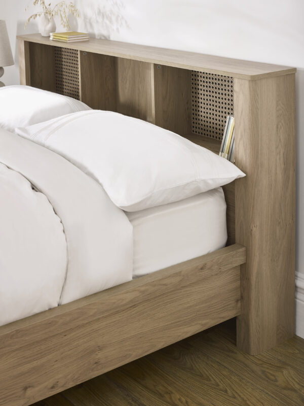 Sydney Rattan Print Bookcase Bed Frame - Image 5