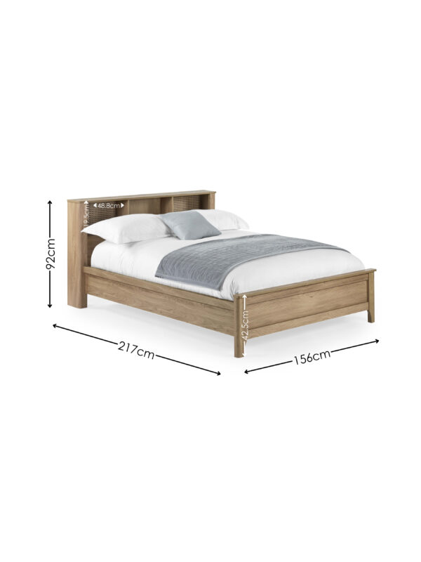 Sydney Rattan Print Bookcase Bed Frame - Image 8