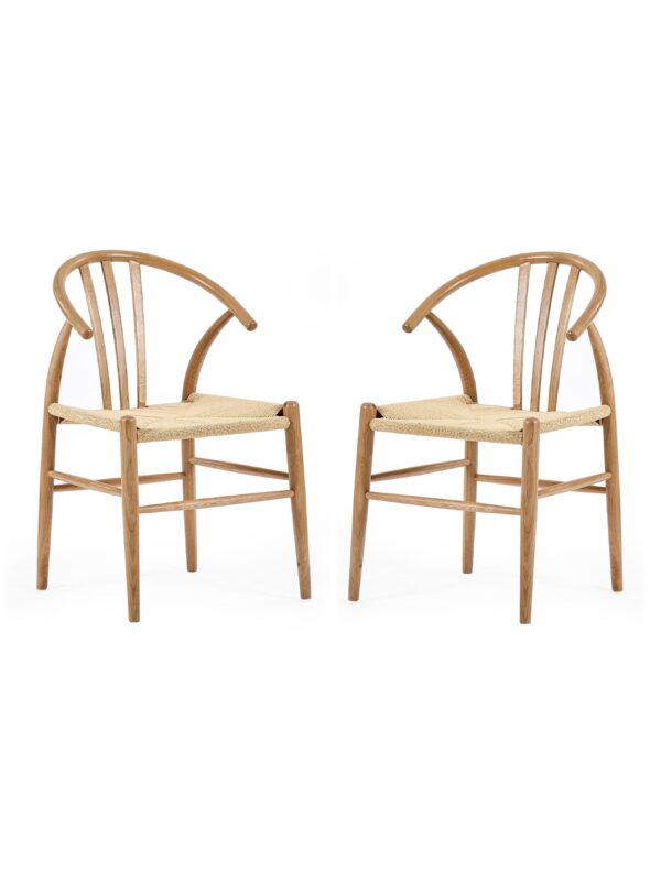 Set of 2 Symi Natural Oak Dining Chairs - Image 2