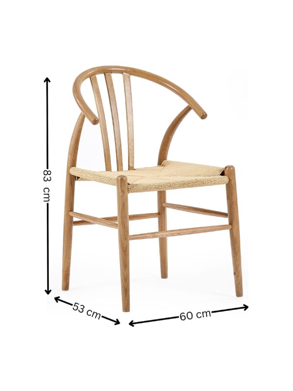 Set of 2 Symi Natural Oak Dining Chairs - Image 9