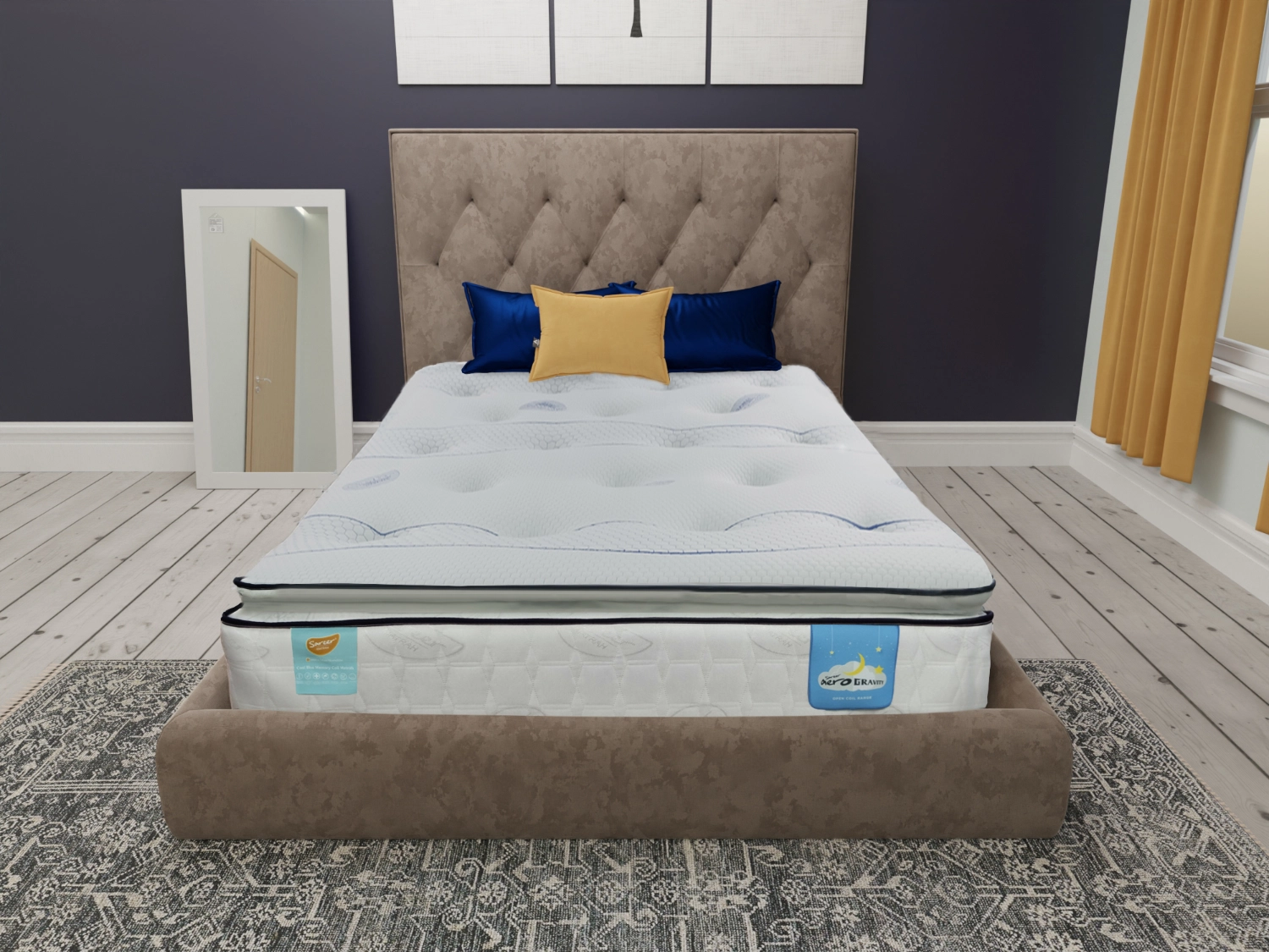 Sareer-Cool-Blue-Memory-Pillow-Top_6.webp Sareer Aero Gravity Cool Blue Pocket Memory Pillow Top Mattress - Image 1