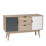 Scandi Light Oak & Grey Side Table - Image 2