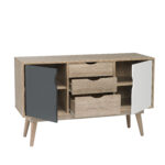 Scandi Light Oak & Grey Side Table - Image 4