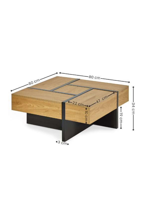 Tahoe 80cm Square Storage Coffee Table - Image 12