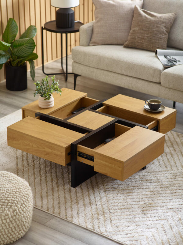 Tahoe 80cm Square Storage Coffee Table - Image 2