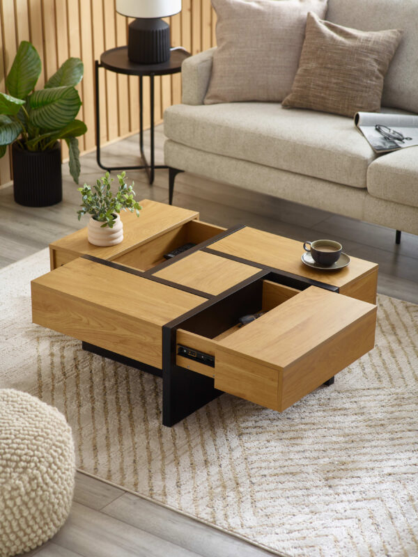Tahoe 80cm Square Storage Coffee Table - Image 3