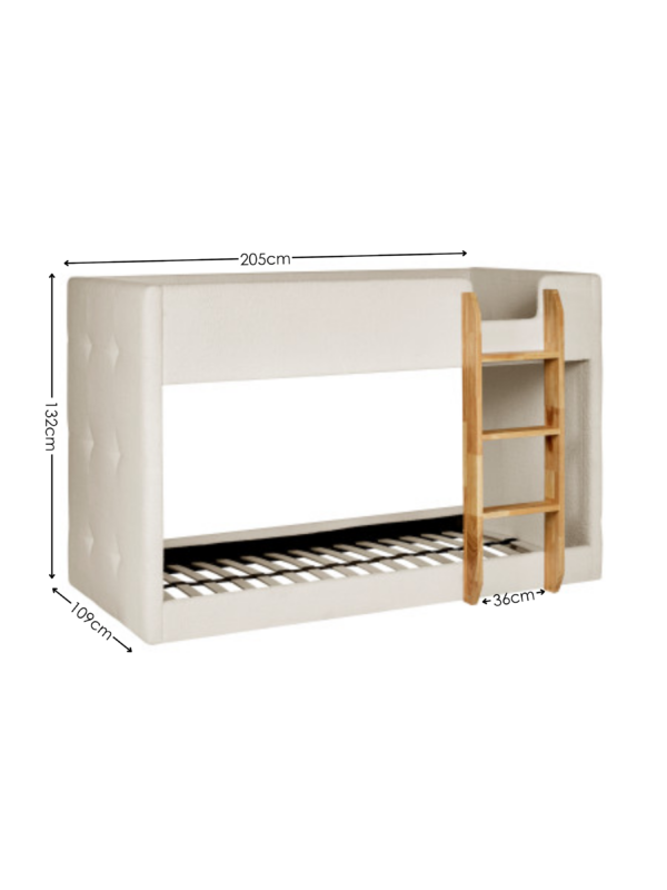Teddy Upholstered Bunk Bed - Cream Boucle - Image 9