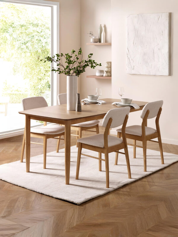 Theia Set of 2 White Boucle Upholstered Dining Chairs - Image 10