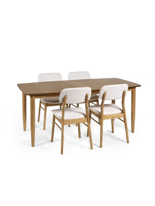 Theia Set of 2 White Boucle Upholstered Dining Chairs - Image 13