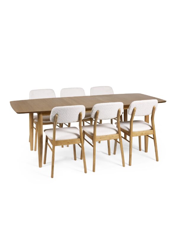 Theia Set of 2 White Boucle Upholstered Dining Chairs - Image 14