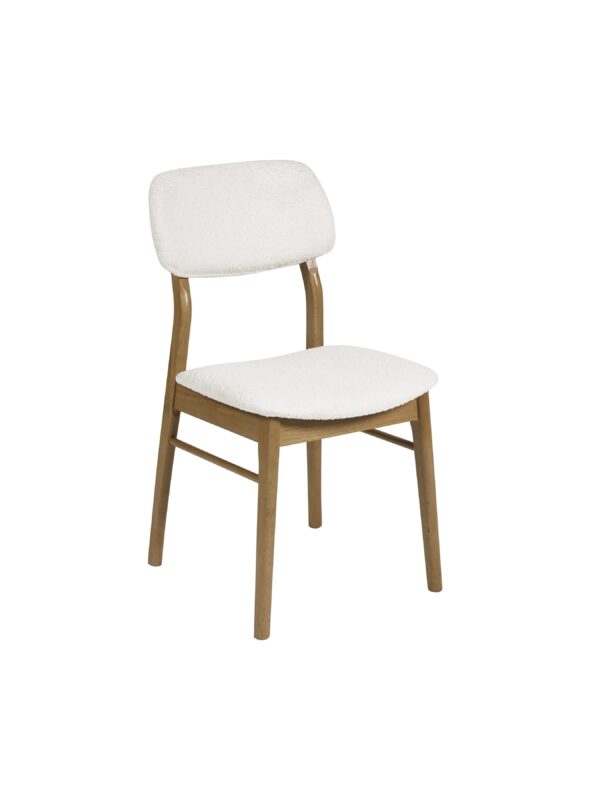 Theia Set of 2 White Boucle Upholstered Dining Chairs - Image 3