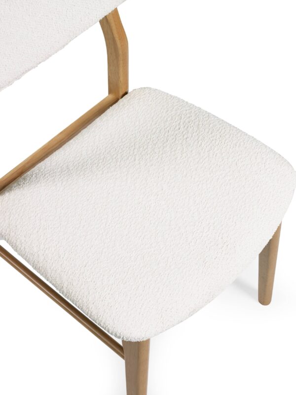 Theia Set of 2 White Boucle Upholstered Dining Chairs - Image 6