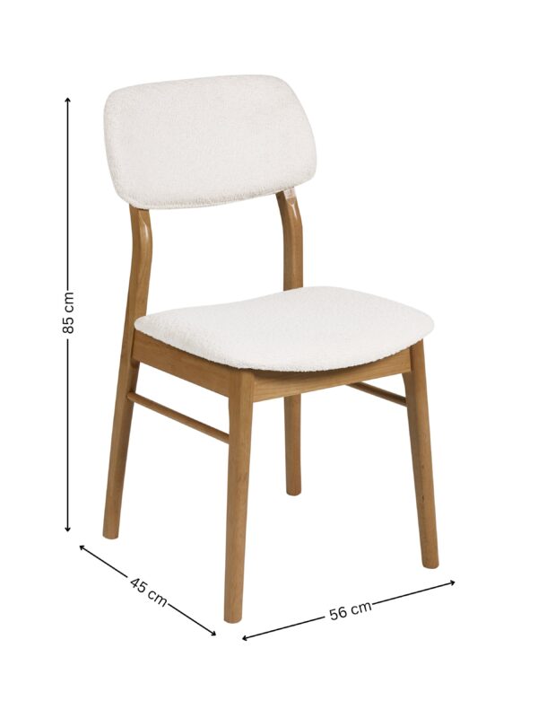 Theia Set of 2 White Boucle Upholstered Dining Chairs - Image 7