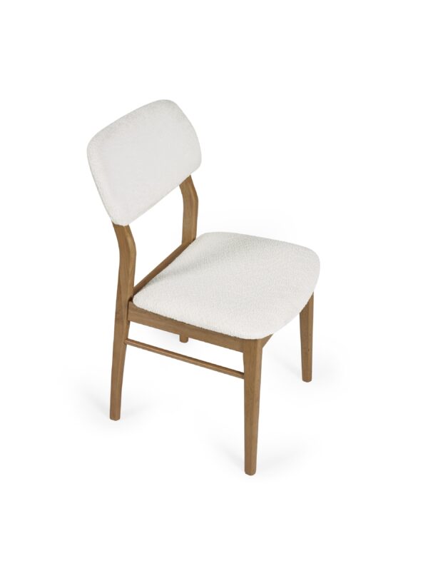 Theia Set of 2 White Boucle Upholstered Dining Chairs - Image 8