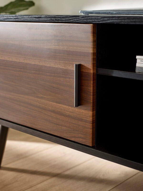 Trent Walnut and Black Small TV Stand Up to 43" - Image 6