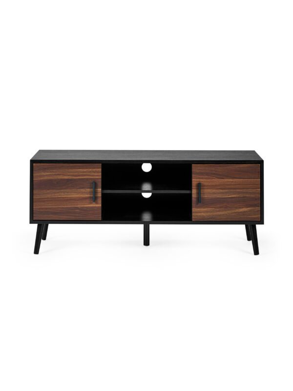 Trent Walnut and Black Large TV Stand Up to 55" - Image 4