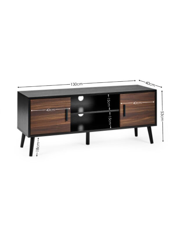Trent Walnut and Black Large TV Stand Up to 55" - Image 8