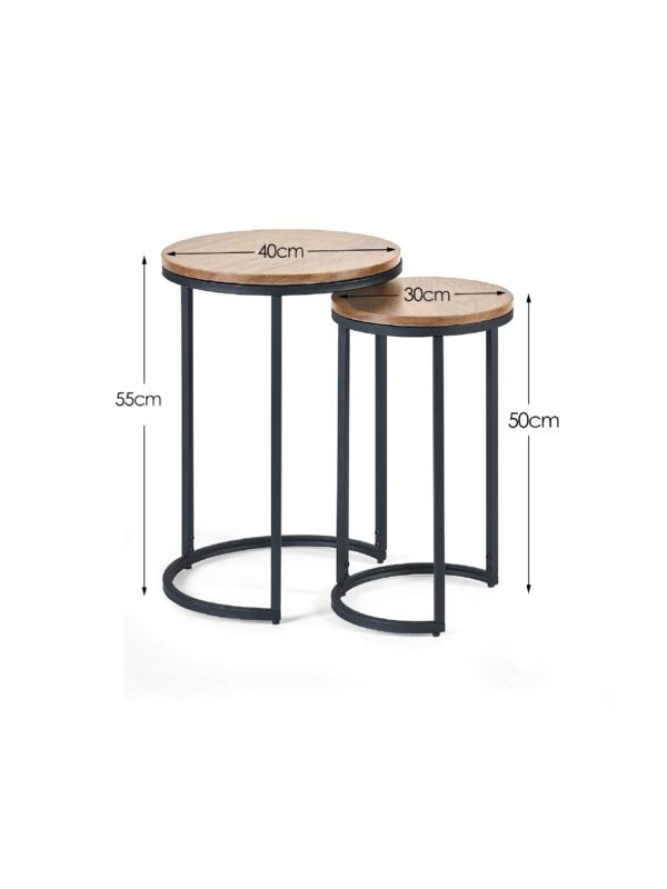 Tribeca Round Nest of 2 Side Tables - Image 3