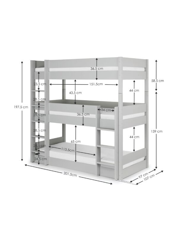 Trio 3 Tier Triple Bunk Bed - Image 9