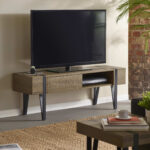 Troy TV Unit up to 65 Inch - Rustic Wood Effect