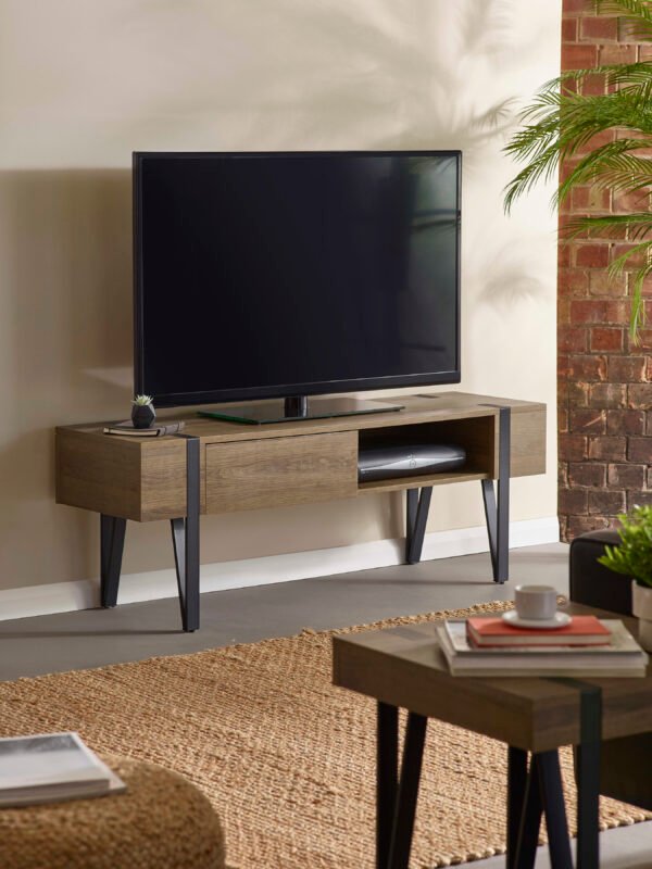 Troy TV Unit up to 65 Inch – Rustic Wood Effect