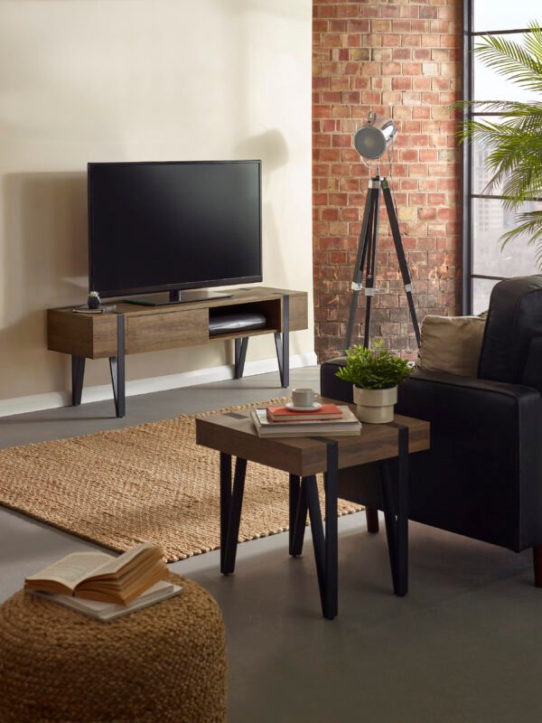 Troy TV Unit up to 65 Inch - Rustic Wood Effect - Image 11