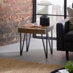 Troy Square Side Table – Rustic Wood Effect