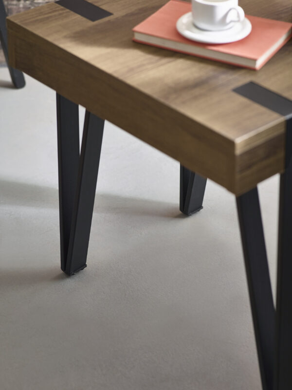 Troy Square Side Table - Rustic Wood Effect - Image 6