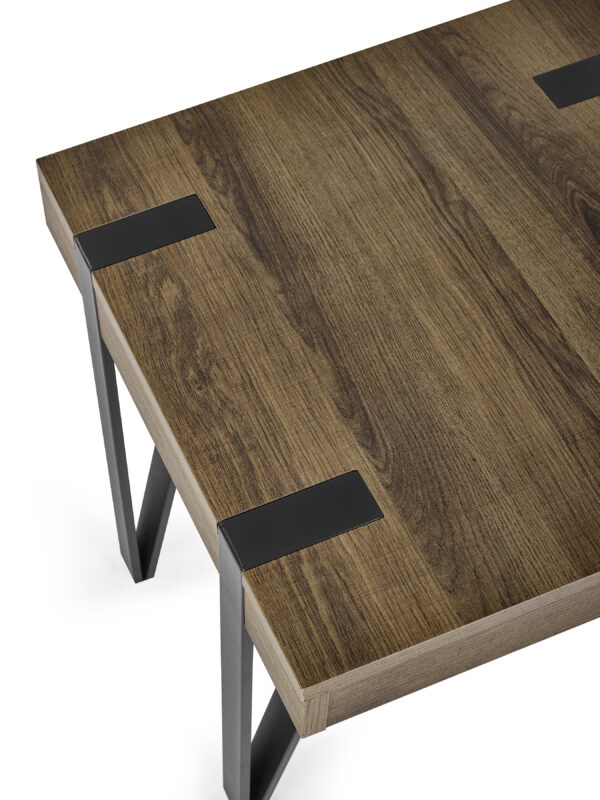Troy Square Side Table - Rustic Wood Effect - Image 7