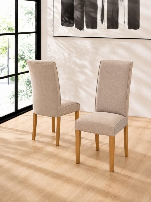 Valencia Upholstered Dining Chair (Set of 2) - Cream Chenille - Image 2