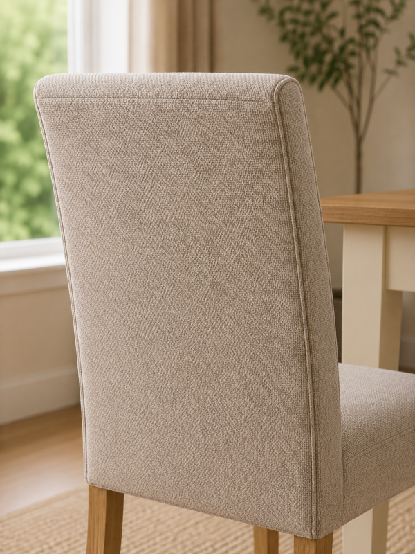 Valencia Upholstered Dining Chair (Set of 2) - Cream Chenille - Image 6