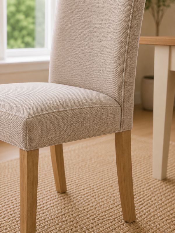 Valencia Upholstered Dining Chair (Set of 2) - Cream Chenille - Image 8