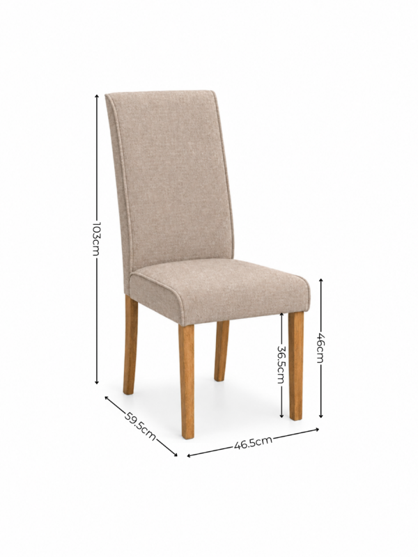 Valencia Upholstered Dining Chair (Set of 2) - Cream Chenille - Image 9
