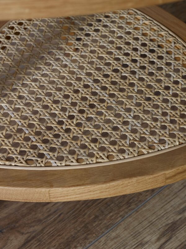 Vera Oak Triangular Side Table with Shelf - Image 6