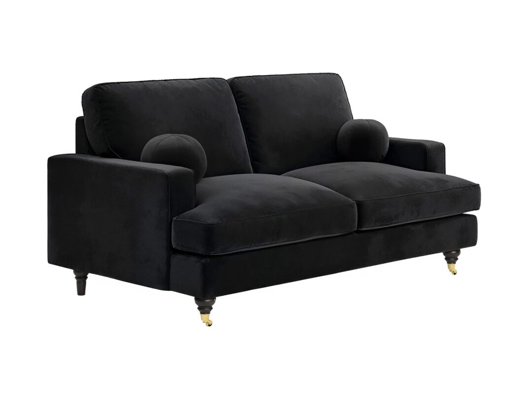 Addison 2 Seater Velvet Sofa with Caster Legs