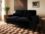 Addison 2 Seater Velvet Sofa with Caster Legs