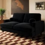 Addison 2 Seater Velvet Sofa with Caster Legs