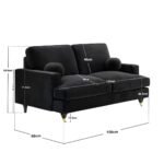 Addison 2 Seater Velvet Sofa with Caster Legs