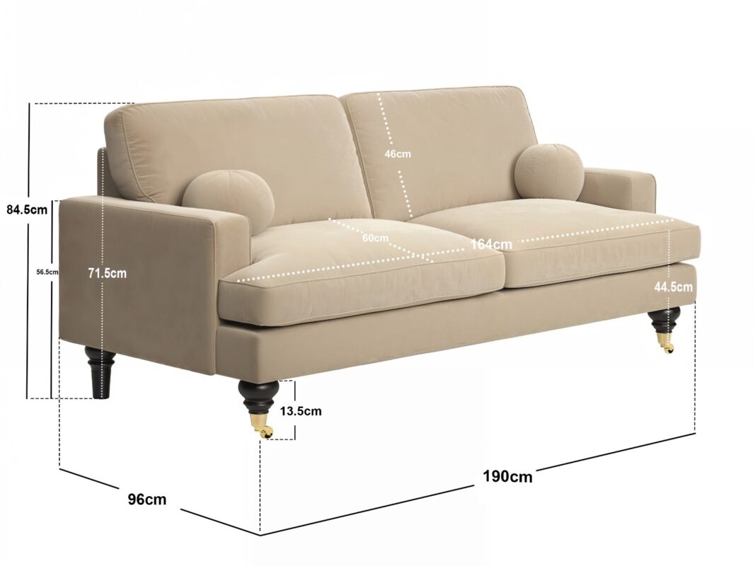 Addison 3 Seater Velvet Sofa