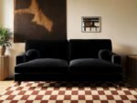 Addison 3 Seater Velvet Sofa with Caster Legs