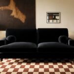 Addison 3 Seater Velvet Sofa with Caster Legs
